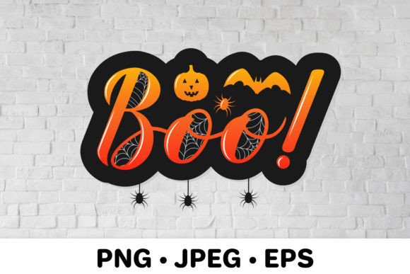 Boo Hand Lettered Halloween Quote - A Graphic Design Asset for Seasonal Merch