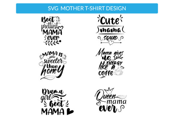 Mothers Day SVG T Shirt Design Set 15 for Print Templates and Graphics